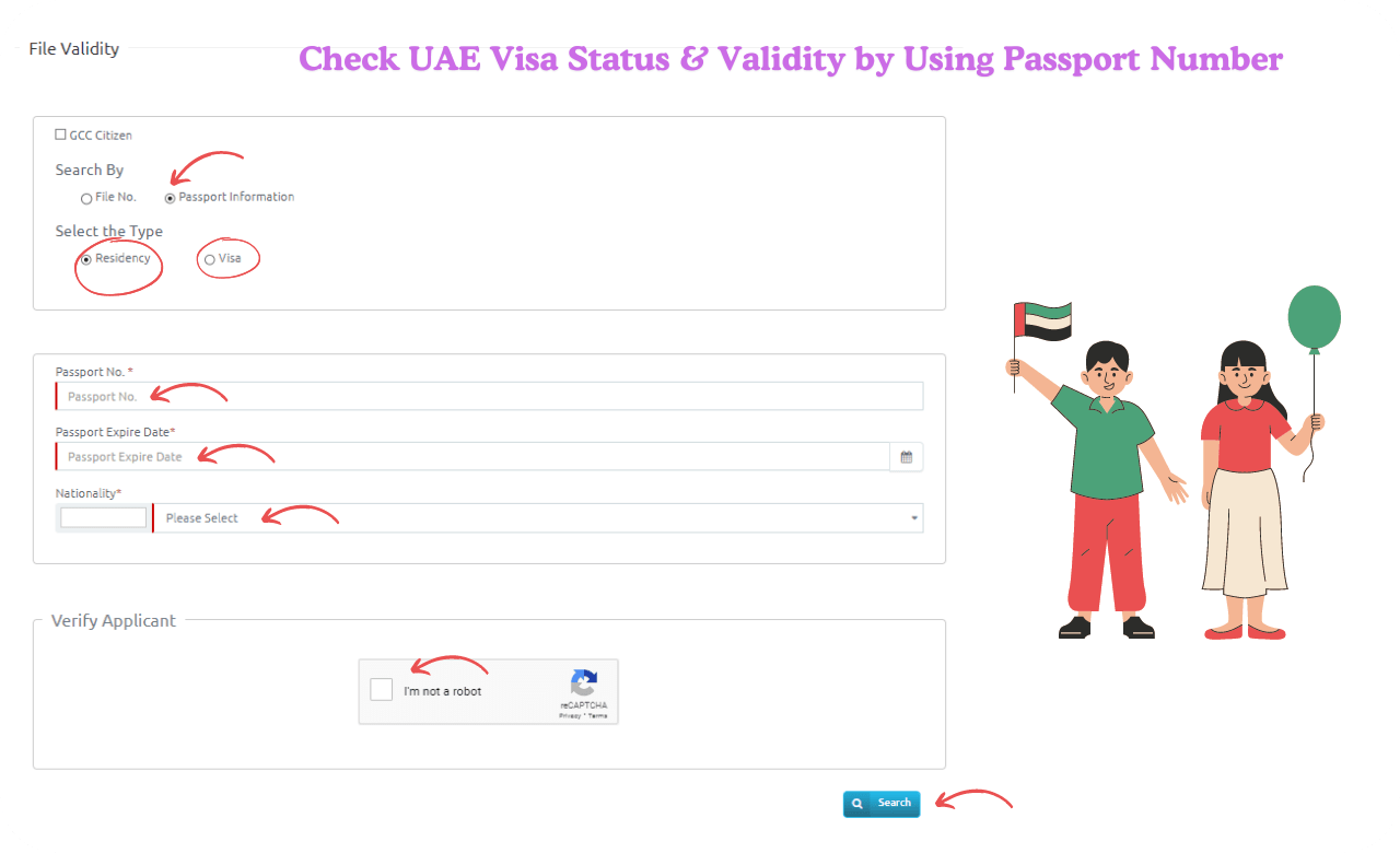 Check UAE Visa Status by Using Passport Number